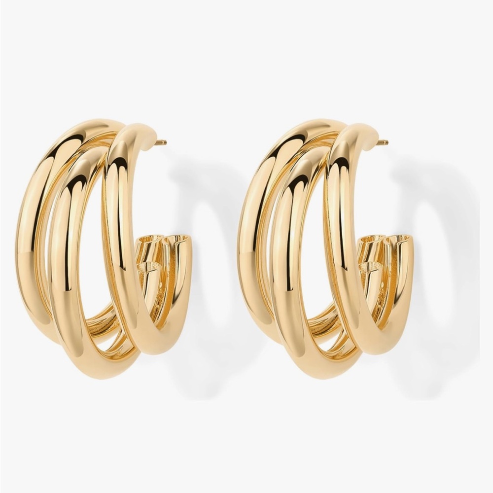 Chunky Mutli Hoop Earrings for Women